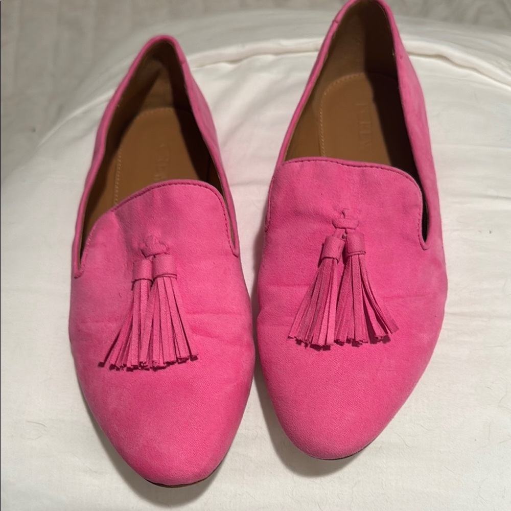 J Crew Factory Pink Tassel Loafers